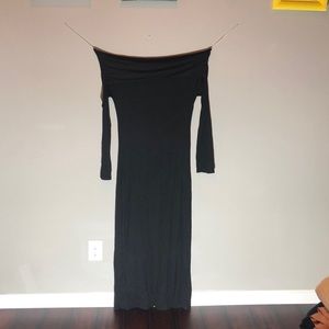 Off The Shoulder Black Maxi Dress